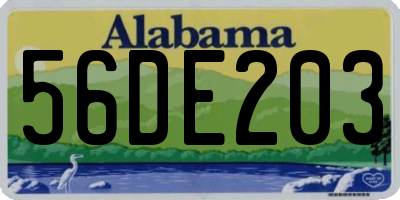 AL license plate 56DE203
