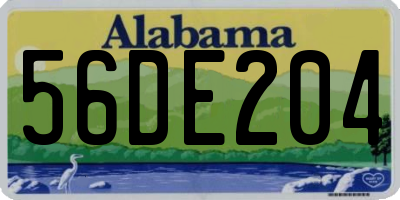 AL license plate 56DE204