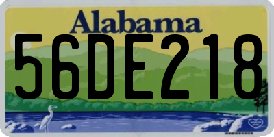 AL license plate 56DE218