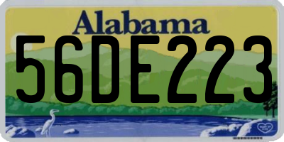 AL license plate 56DE223