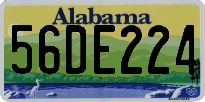 AL license plate 56DE224