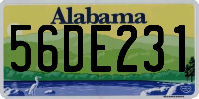 AL license plate 56DE231