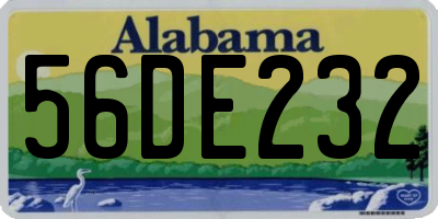 AL license plate 56DE232