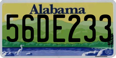 AL license plate 56DE233