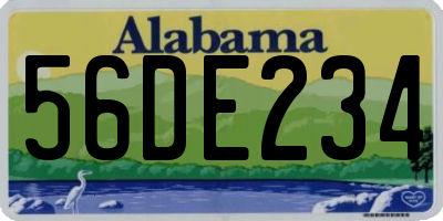 AL license plate 56DE234