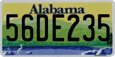 AL license plate 56DE235