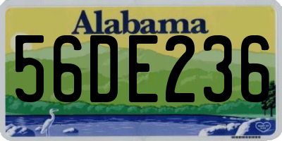 AL license plate 56DE236