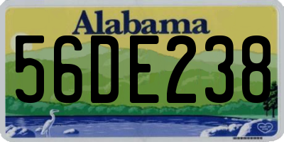 AL license plate 56DE238
