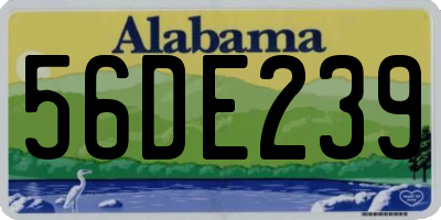 AL license plate 56DE239
