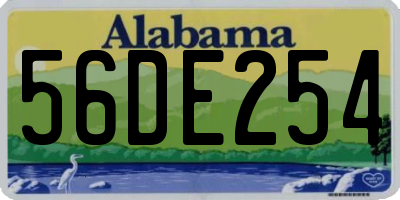 AL license plate 56DE254
