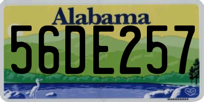 AL license plate 56DE257