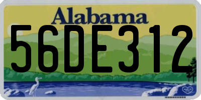 AL license plate 56DE312