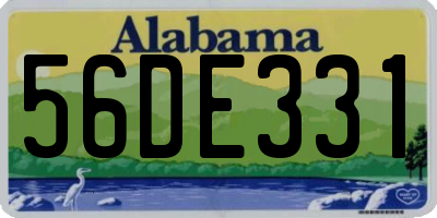 AL license plate 56DE331