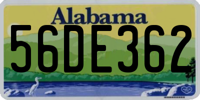 AL license plate 56DE362