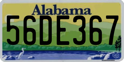 AL license plate 56DE367