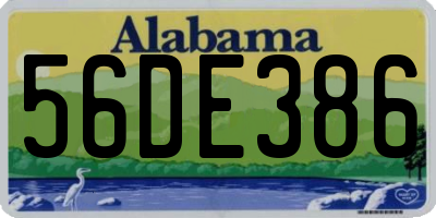 AL license plate 56DE386
