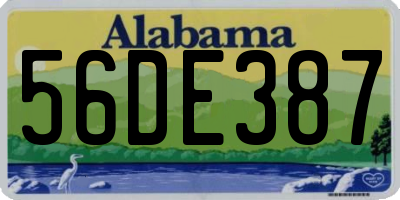 AL license plate 56DE387