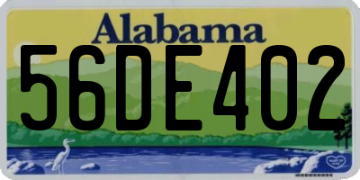 AL license plate 56DE402