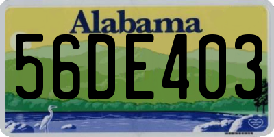 AL license plate 56DE403