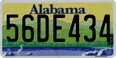 AL license plate 56DE434