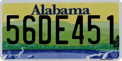 AL license plate 56DE451