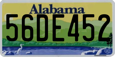 AL license plate 56DE452