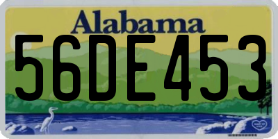 AL license plate 56DE453