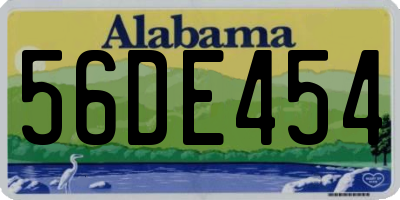 AL license plate 56DE454