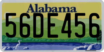 AL license plate 56DE456
