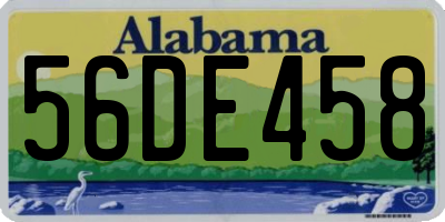 AL license plate 56DE458