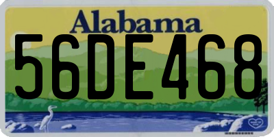 AL license plate 56DE468
