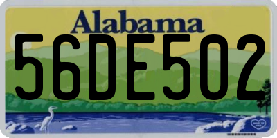 AL license plate 56DE502