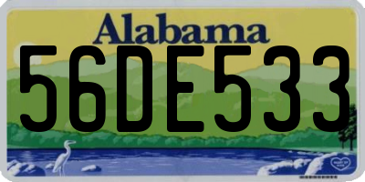 AL license plate 56DE533