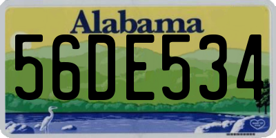 AL license plate 56DE534