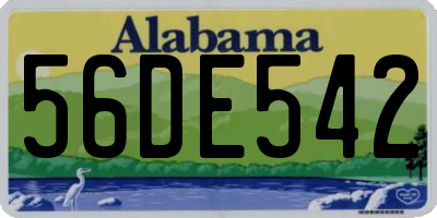AL license plate 56DE542