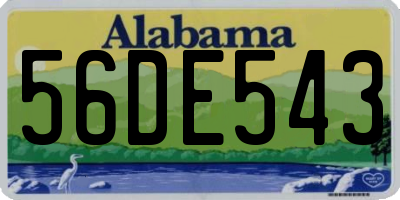 AL license plate 56DE543