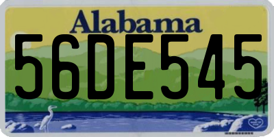 AL license plate 56DE545