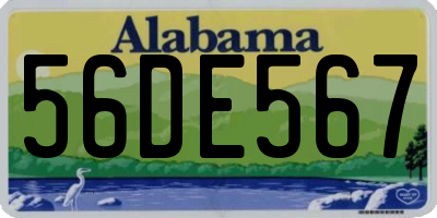 AL license plate 56DE567