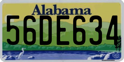 AL license plate 56DE634