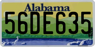 AL license plate 56DE635