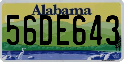 AL license plate 56DE643