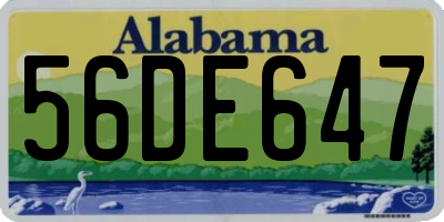 AL license plate 56DE647