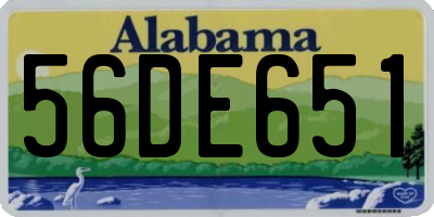 AL license plate 56DE651