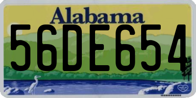 AL license plate 56DE654