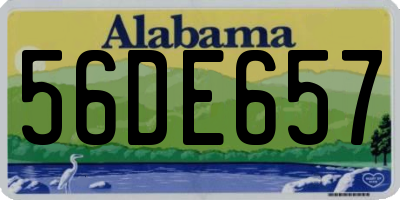 AL license plate 56DE657