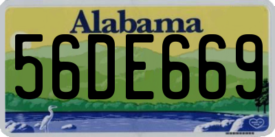 AL license plate 56DE669