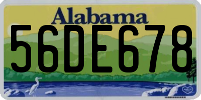 AL license plate 56DE678