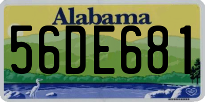 AL license plate 56DE681