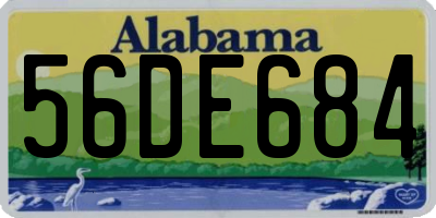 AL license plate 56DE684