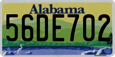 AL license plate 56DE702